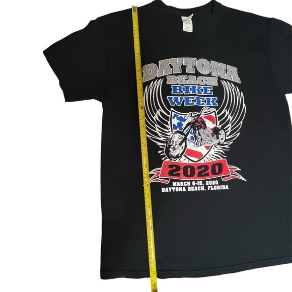 Daytona Beach 2020 T-Shirt, Bike Week Mens Sz L, Motorcycle, Patriotic, Black - Picture 6 of 8